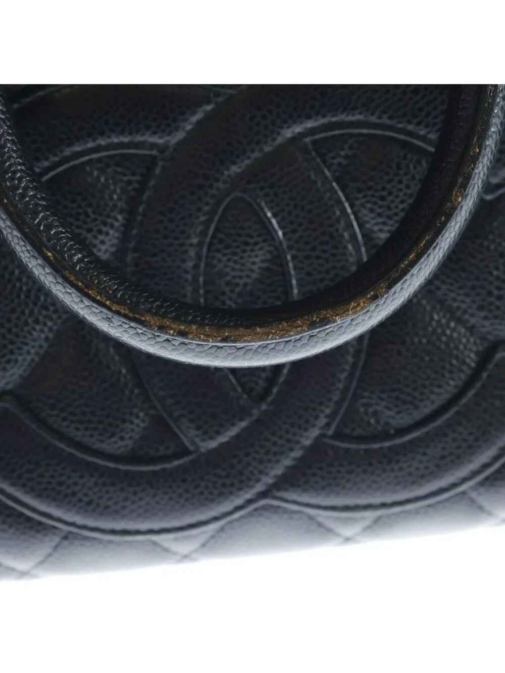 Chanel Quilted CC Logo Mini Boston Bag Black Caviar Leather Gold